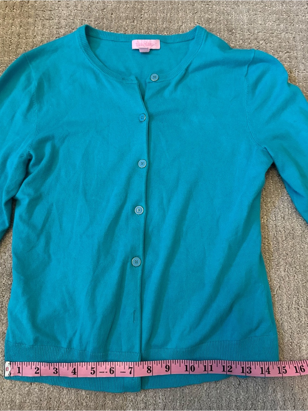 Lilly Pulitzer Turquoise Aqua Button Front Cardigan Sweater S